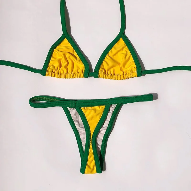 Halter Neck High Waist Woman Jamaica Bikini Swimsuit Women Swimwear Plus Size Bikinis