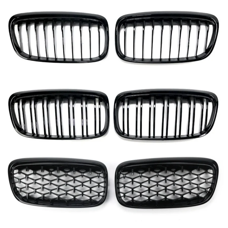 TIYPEOR Front Bumper Grille Diamond Grill Meteor Style for Bmw 2 Series F45 2014 - 2018 Diamond Style Car Front Grille