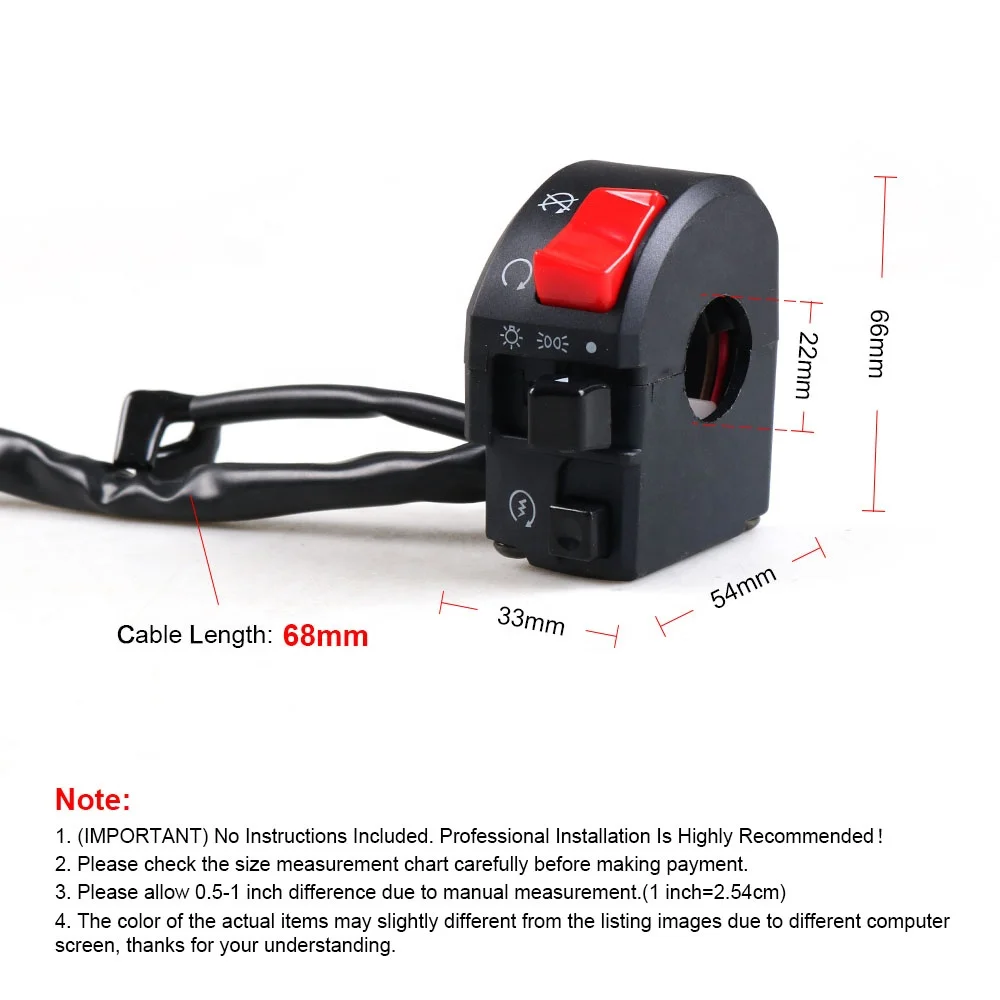 Turn Signal Electric Fog Lamp Light Start Handlebar Controller Switch Motorcycle Switches Motorbike Horn Button