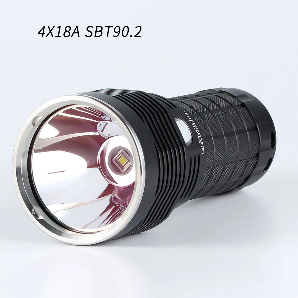 Convoy 4X18A Flashlight, SBT90.2, 5400lm, Rechargeable 18650 Torch