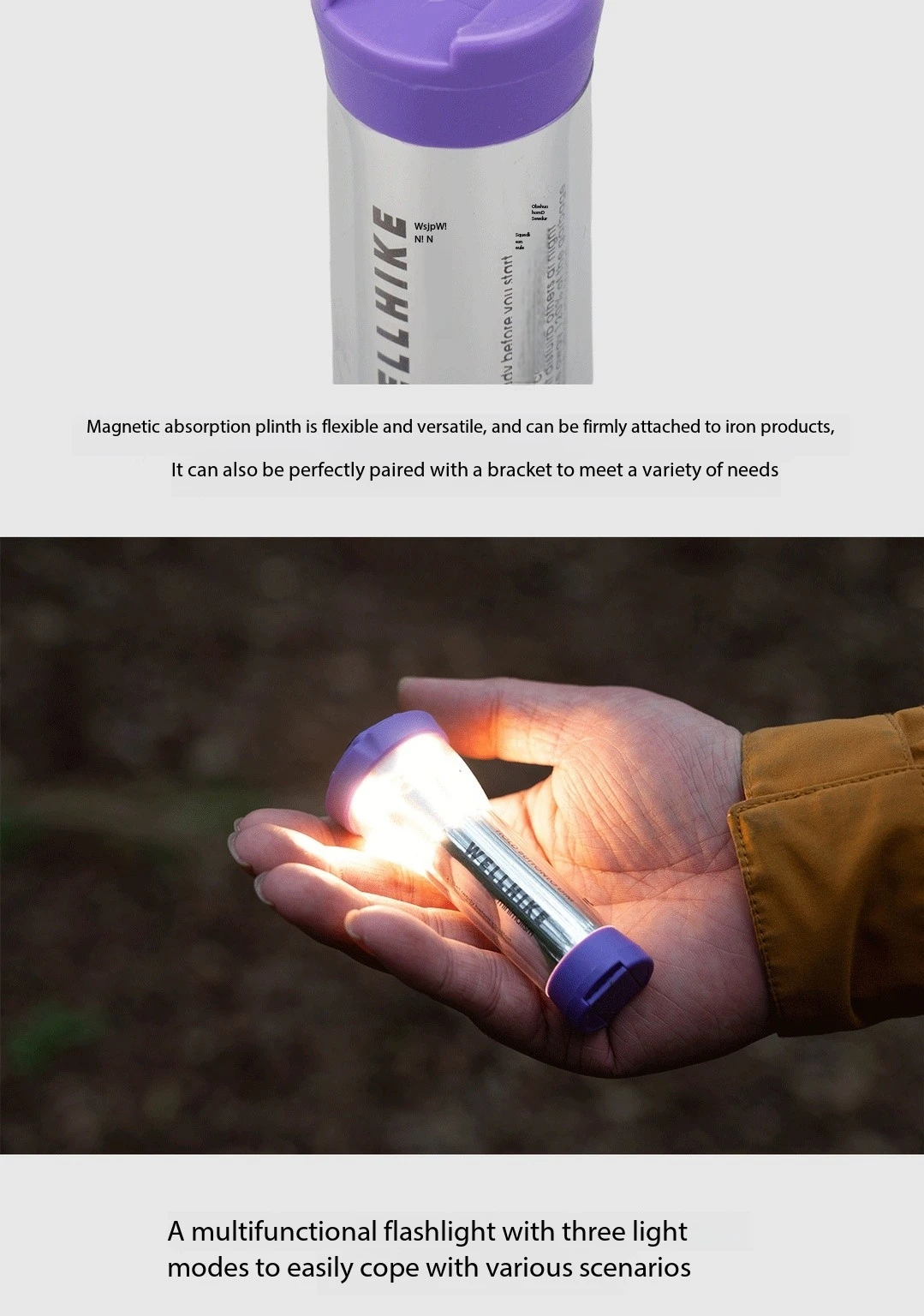 WELLHKE Outdoor GZ Camping Light ultra Long Endurance LED Camping Tent Light Lighthouse Flashlight