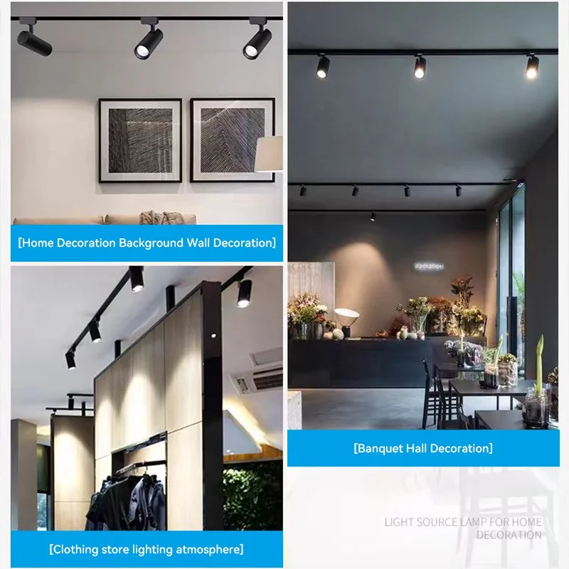 Modern 30W Factory Price LED Track Light Rail Lighting System Motorized Zoomable Adjust Aluminum Lamp COB 3-4 Lines Optional