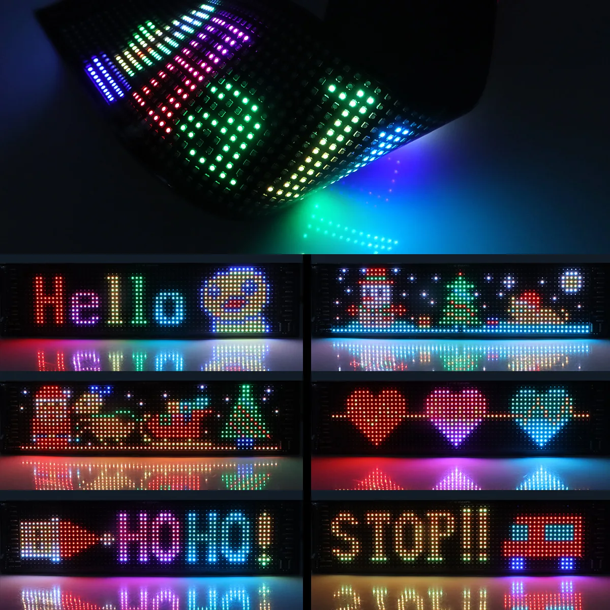 USB Programmable LED Pixel Matrix Soft  Advertising Screen 5V  APP Control Rolling Advertising LED for Car Bar Hotel
