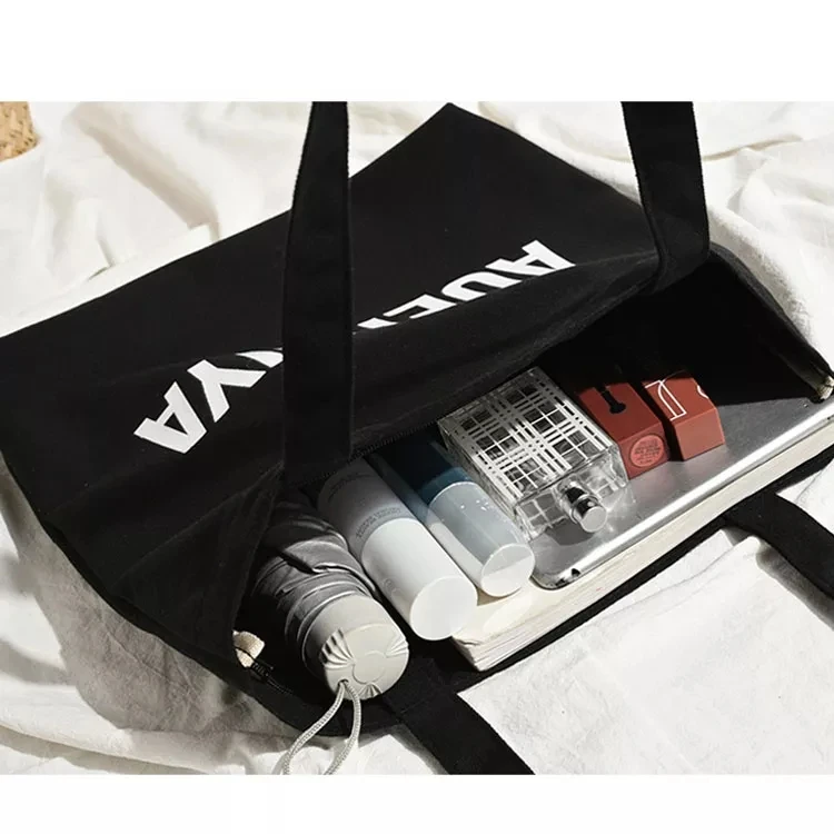 Women Tote Bag Capacity Bulk Tote Bags Customized Folding Large Cotton Shopping Canvas Cotton Cloth Shoulder Shopping Bags details