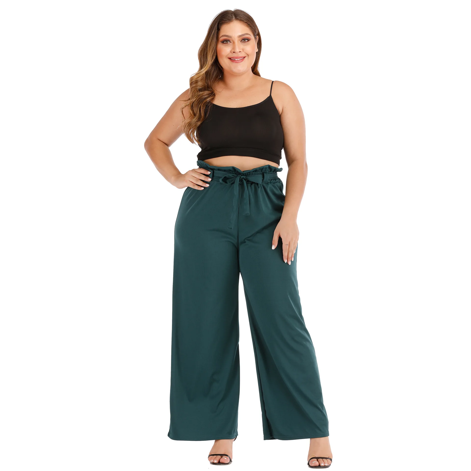 Mengmuge Plus Size Casual Mid-waist Bow 