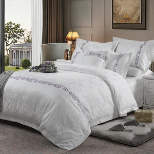 Professional Supplier's Luxury 100% Cotton 400TC Embroidered Bedding Set Queen Flat Sheet Adults Customizable Hotels Homes Plain