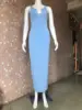 Vestido largo azul cielo