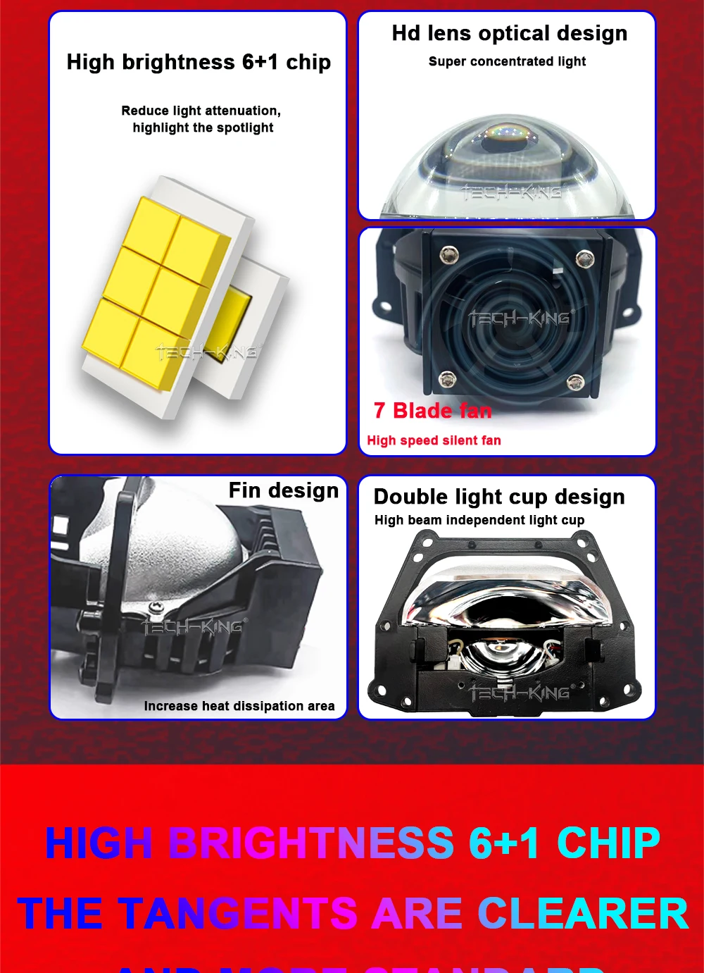 Car vw polo projector headlight 3 inches near and far light 140w 6000K car 12V led lens double light cup Projector headlights