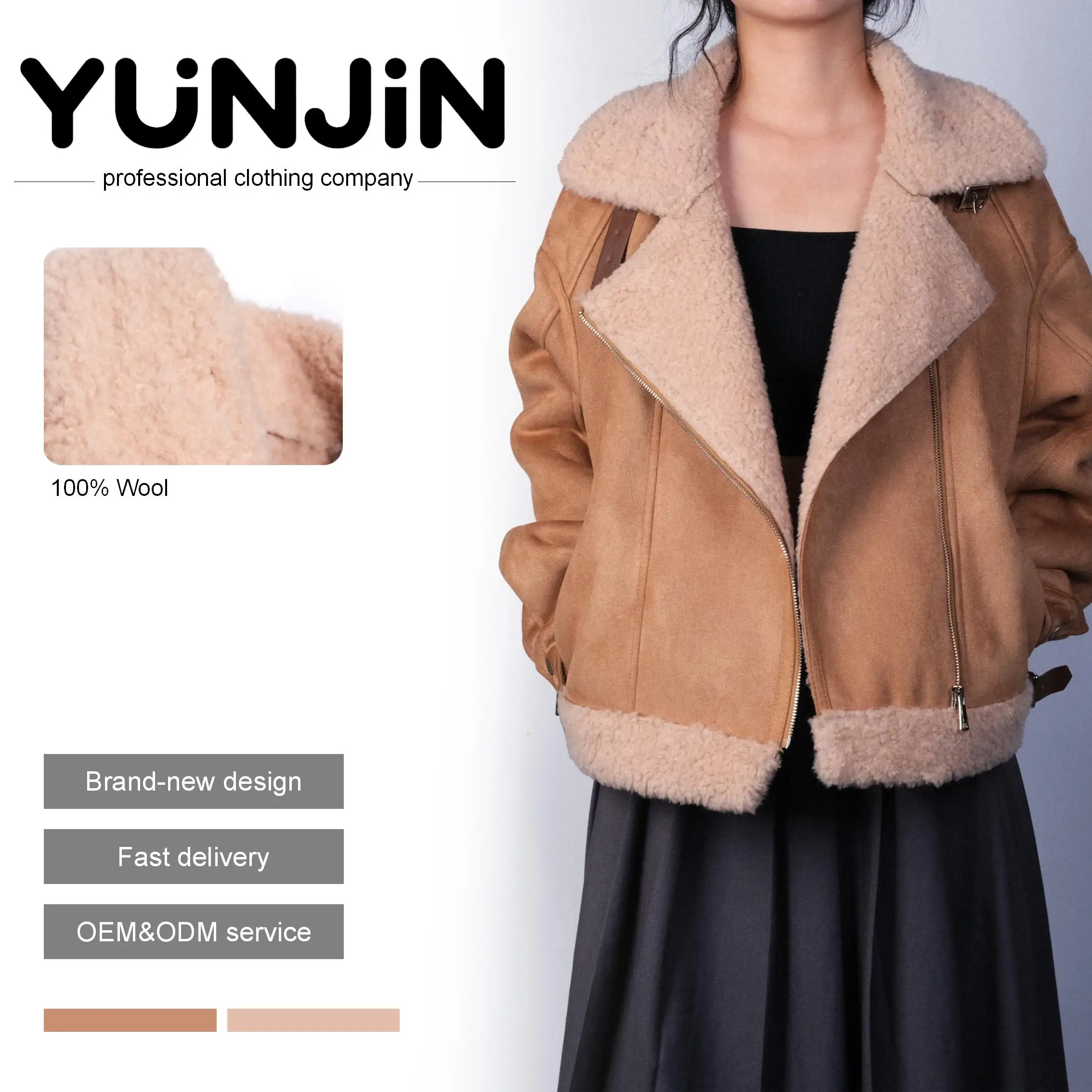 YUNJIN Women's Casual Winter Coat - Pure Wool
