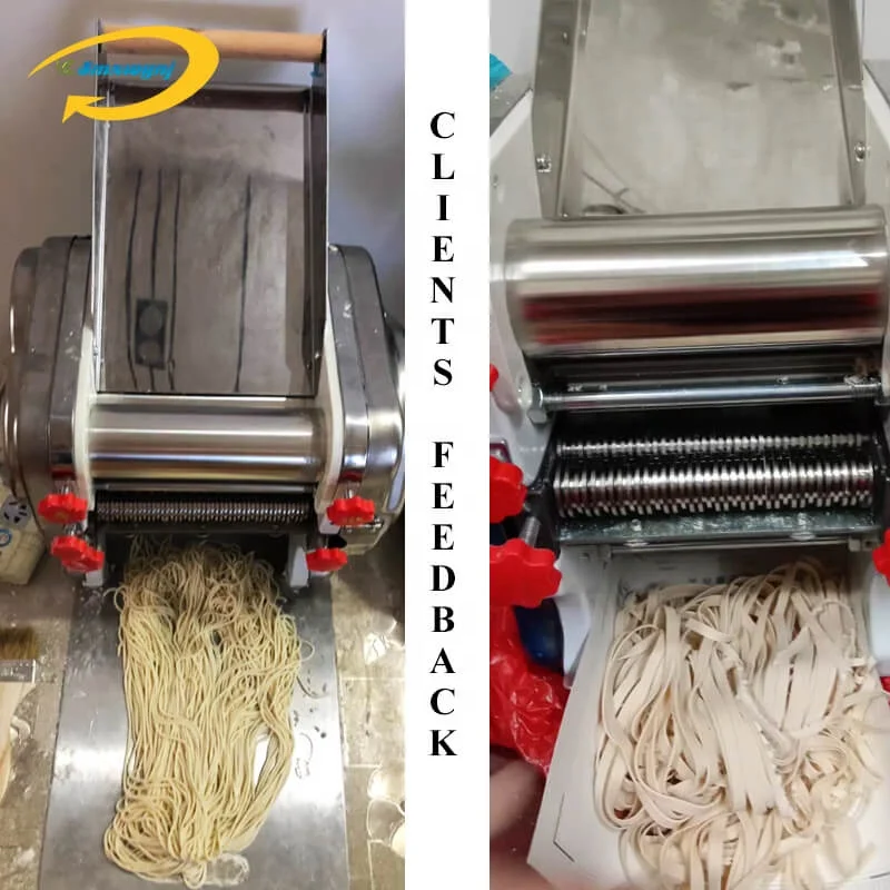 750W Electric Automatic Pasta Maker Stainless Steel Noodle Roller Machine  Home Restaurant 22cm Knife 2.5mm Round Noodle 