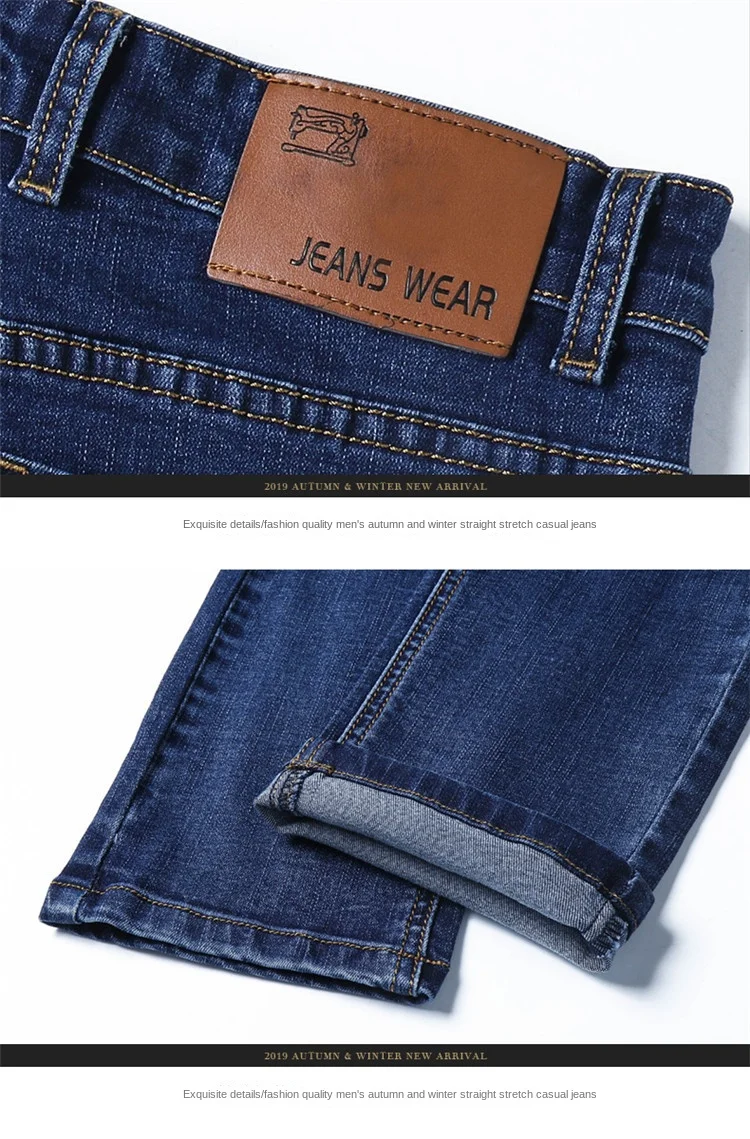Wholesale Jean Pants Men Designer Stretch Denim Blue And Black Men's ...