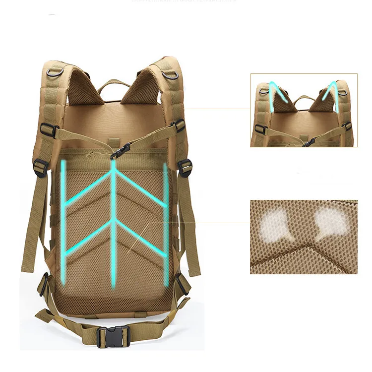 Sac à Dos Tactique 35L M.O.S - Design Molle Assault Pour Rando, Voyage, Camping - Robuste Et Pratique