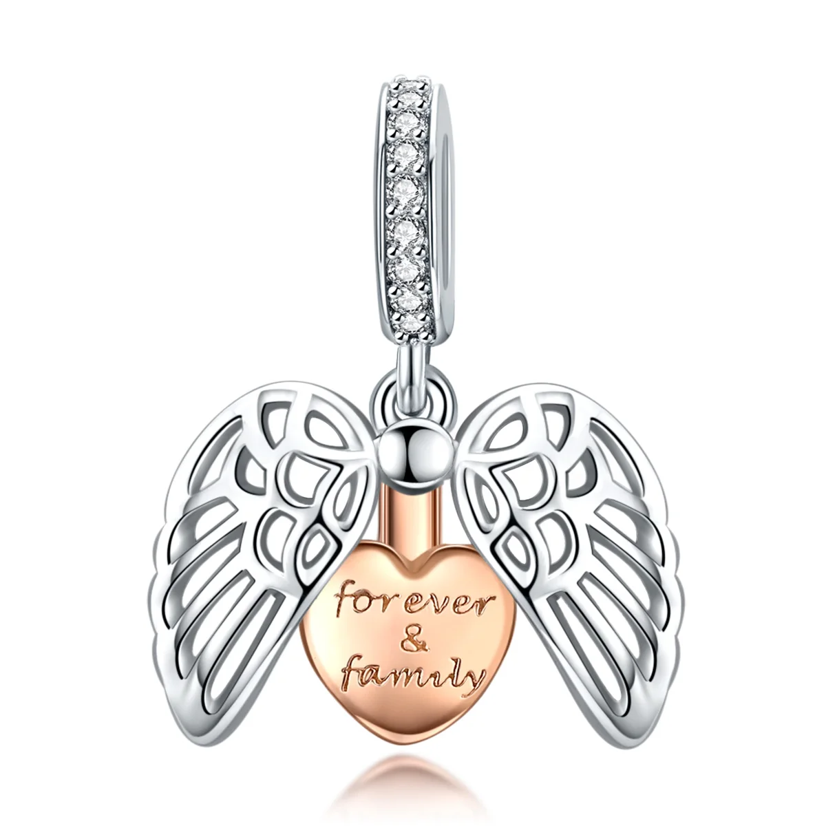 Guardian Wings Family Pendant Charm For 