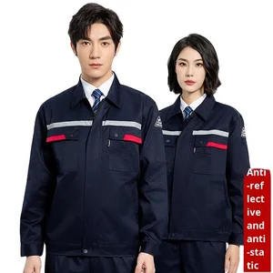 Anti-static Dustproof Long Sleeve Cotton Unisex Work Coverall Custom Spring Autumn Thickened Wear-resistant Labor Protection