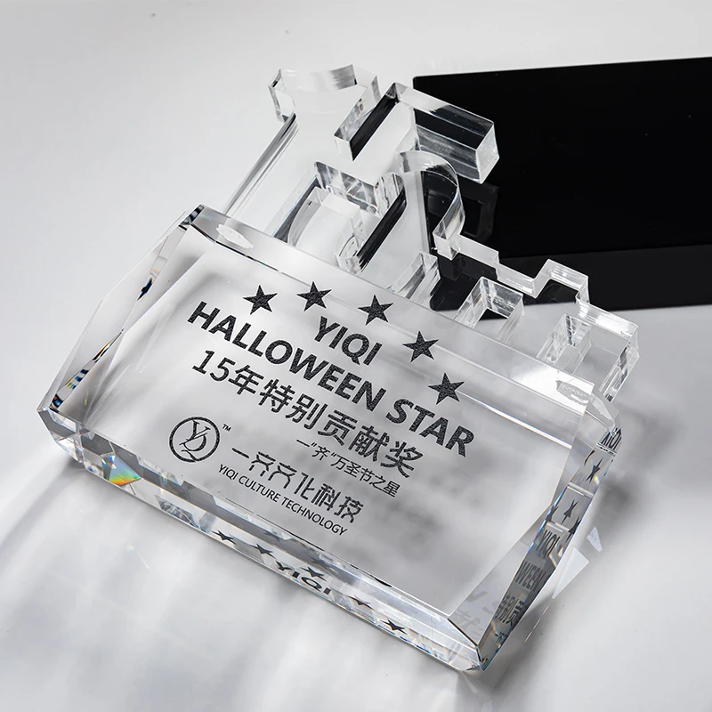 Factory wholesale custom new Crystal Annual Trophy details