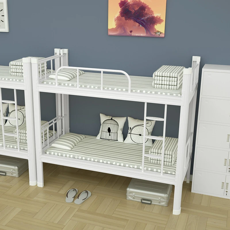 Modern Design Metal Steel Bunk Bed with Guardrail and Ladder for College Apartment or Hostel Use