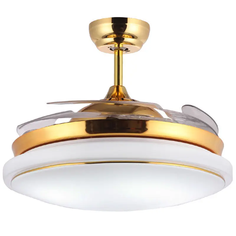 42 Inch Ceiling Fans lights 4 Retractable Blades LED Ceiling Fan with Remote Control