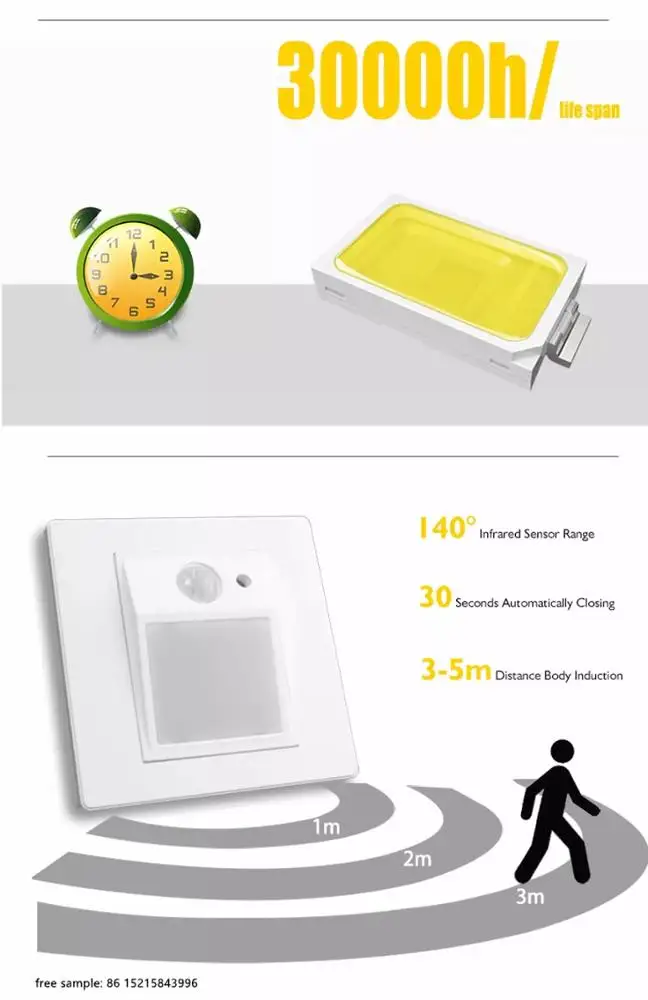 Light Control Infrared Induction Motion Sensor Stair Light LED 90Ra Modern SMD Waterproof Indoor Led Steplight Stair Light