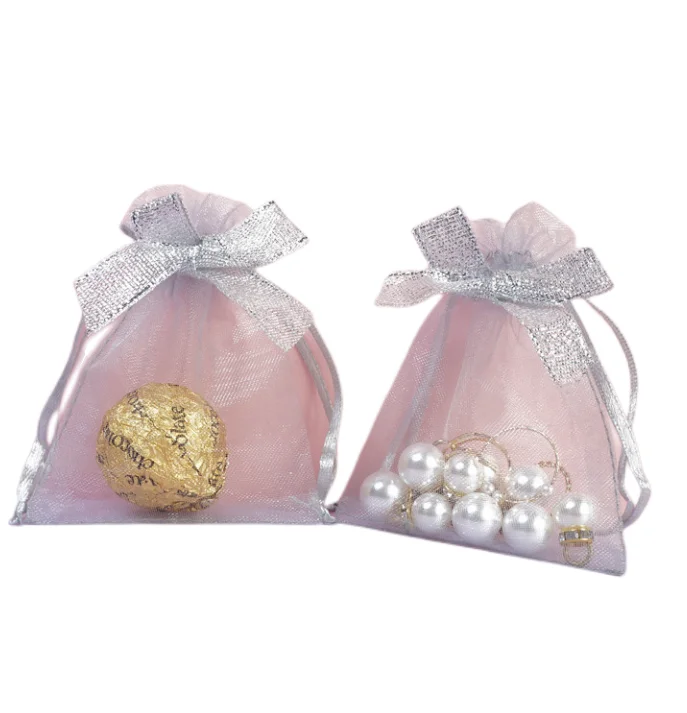 Индивидуальная подарочная упаковочная сумка с логотипом однотонная карманная Сумка из органзы для ювелирных изделий косметический подарок Жемчужной