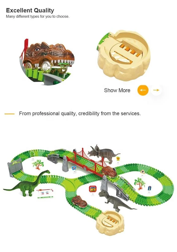 Новый дизайн, высокоскоростная сборка трека «сделай сам», игрушечный автомобиль, набор гоночных треков динозавров, игрушка