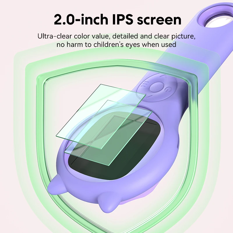 thumbnail interactive-video image 1 of Portable Handheld Magnifying Glass, 500X Digital Microscope With Light 1 of 9