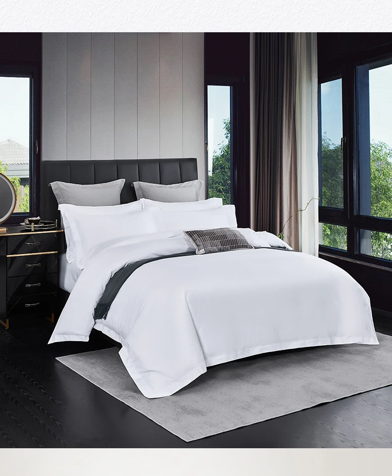 2023 Luxury Bed Sheets Hotel Linen 40s&60s Long Staple Cotton Sateen