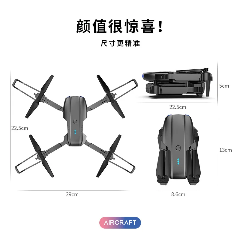 E99 K3 PRO Foldable Mini LED FPV Drone HD Camera Quadcopter Helicopter Toys for Beginners with Remote Control WIFI Connection