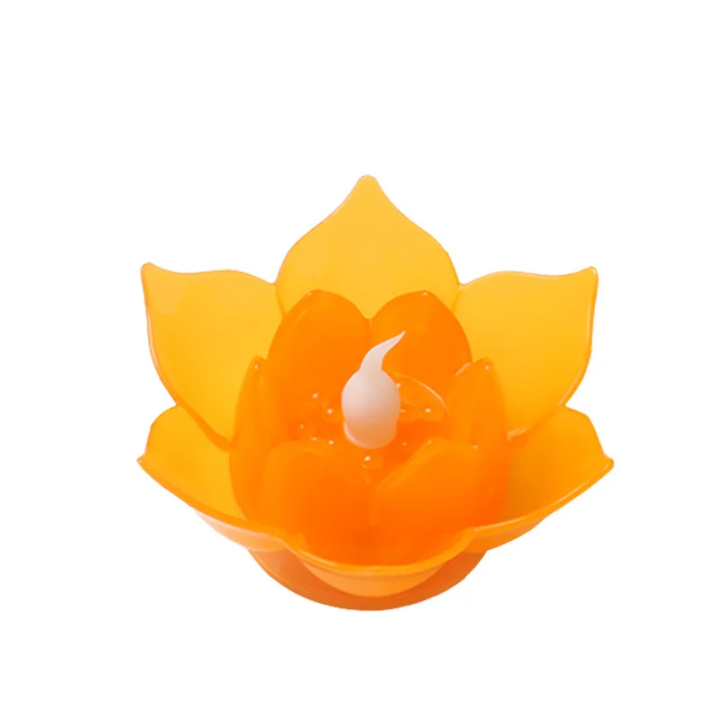 Waterproof Plastic 7 Colors Flower Electronic Candle Lamp Colorful