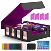 Four rows black purple-4 card sleeves-4 card clips-12 dividers