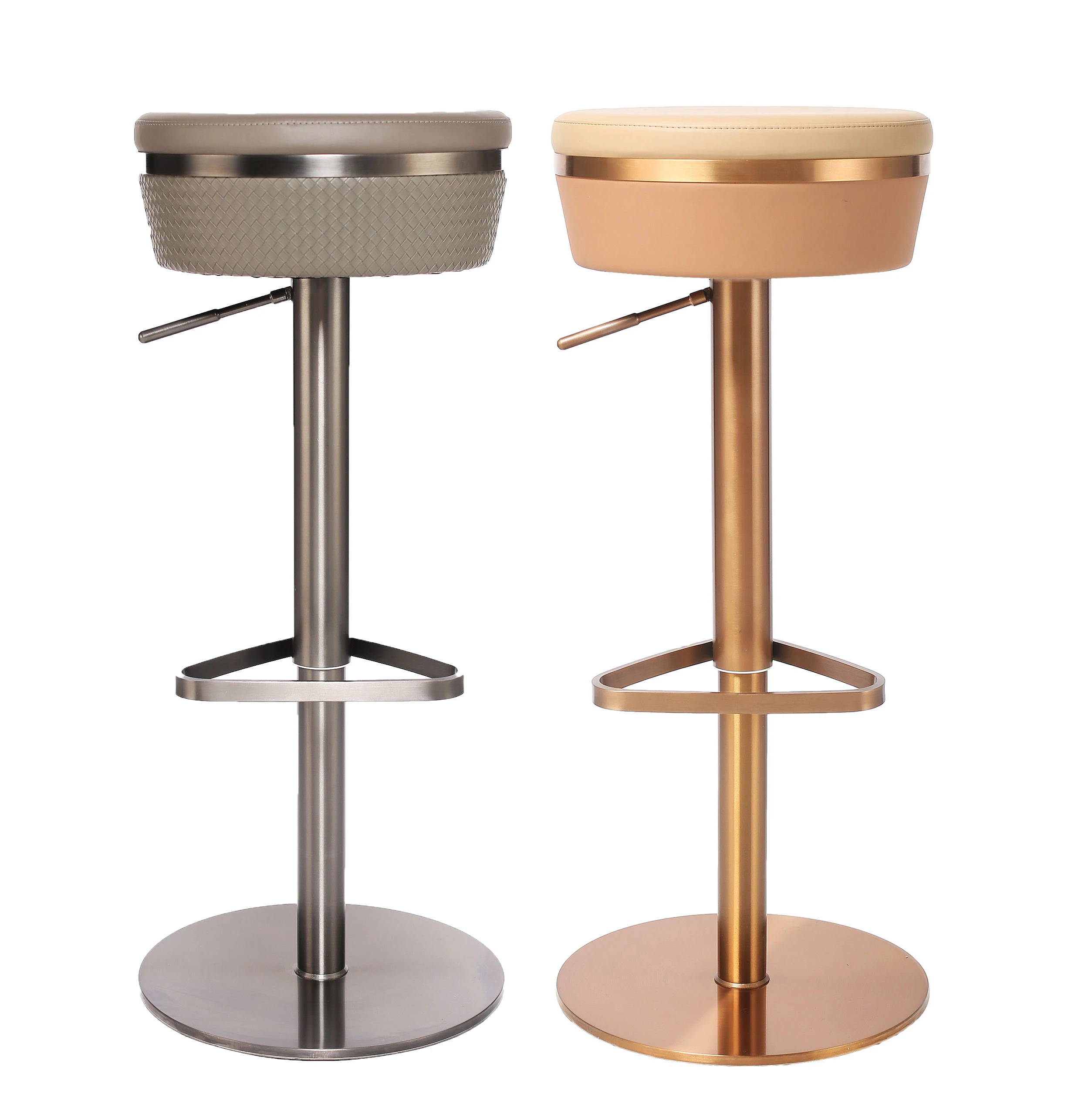 Bar Chair Home Tall Nordic Metal Luxury Gold Kitchen Leather High