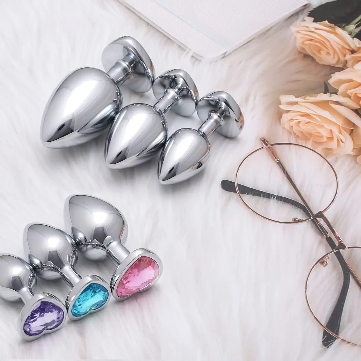 Hot Selling Waterproof Anal Plug Stainless Steel Colorful Metal Sex Toys for Men & Women Crystal Jewelry Inspired Anal Butt Plug