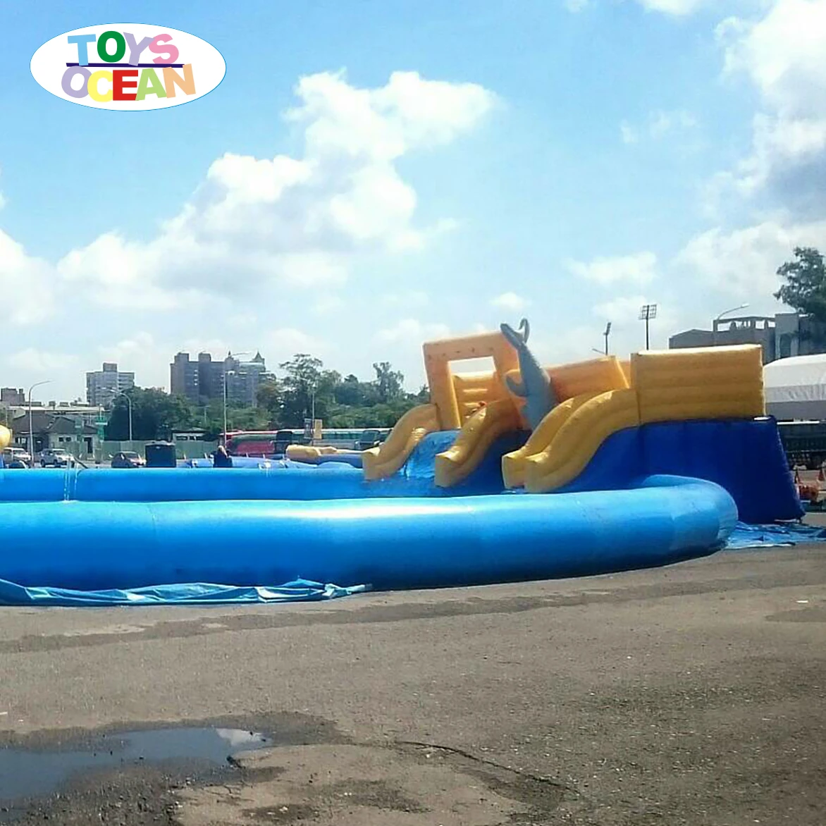 2023 New Large Outdoor Inflatable Ground Swimming Pool Water Slide