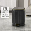 12L garbage bin black