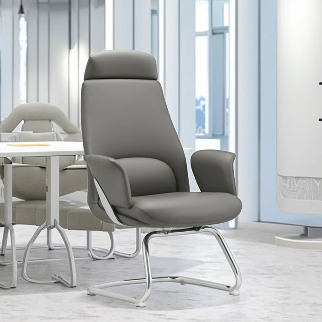 Modern Leather Executive Ergonomic Task Chair with Adjustable Height and Tilt Function 2