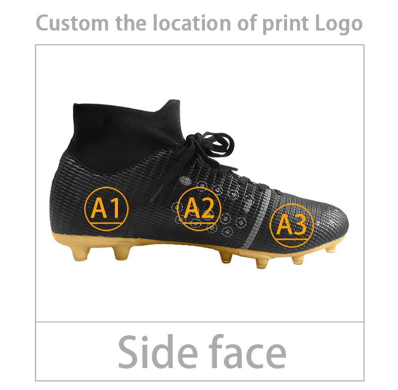 Factory Customize Men Cleats Football Boots High Top Soccer Boots