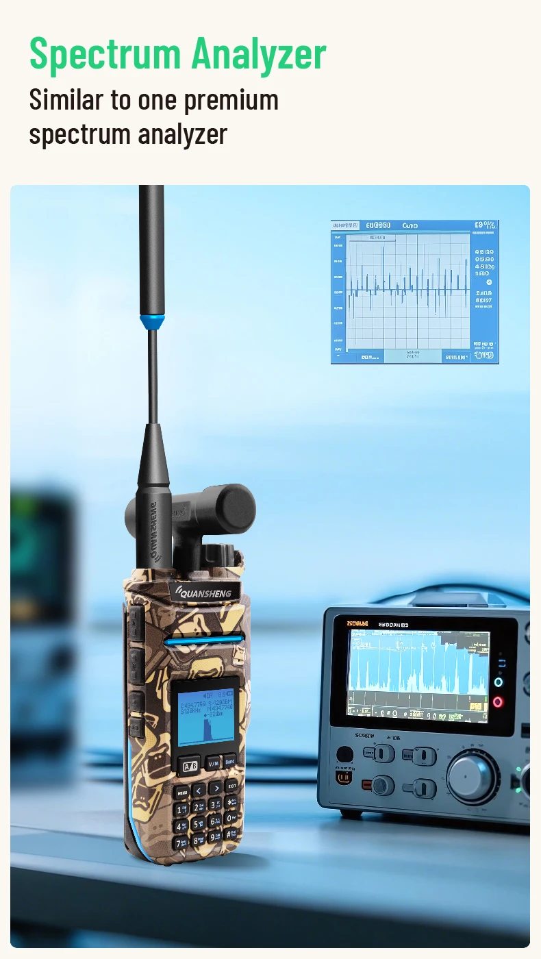 2026 New QUANSHENG TK11 IP Camouflage Analog Two Way Radio with VHF/UHF and 0-10KM Range AM FM ROHS FCC CE