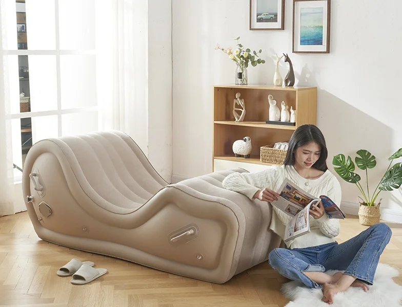 Modern Simple Automatic Outdoor PVC Inflatable Sofa Chair Portable with Air Cushion for Living Room or Hospital Use