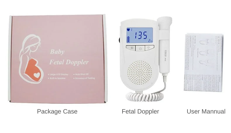 2.0 Detachable CE Baby Heartbeat Monitor Portable Ultrasound Heart Rate Dopler Pocket Fetal Doppler for Home