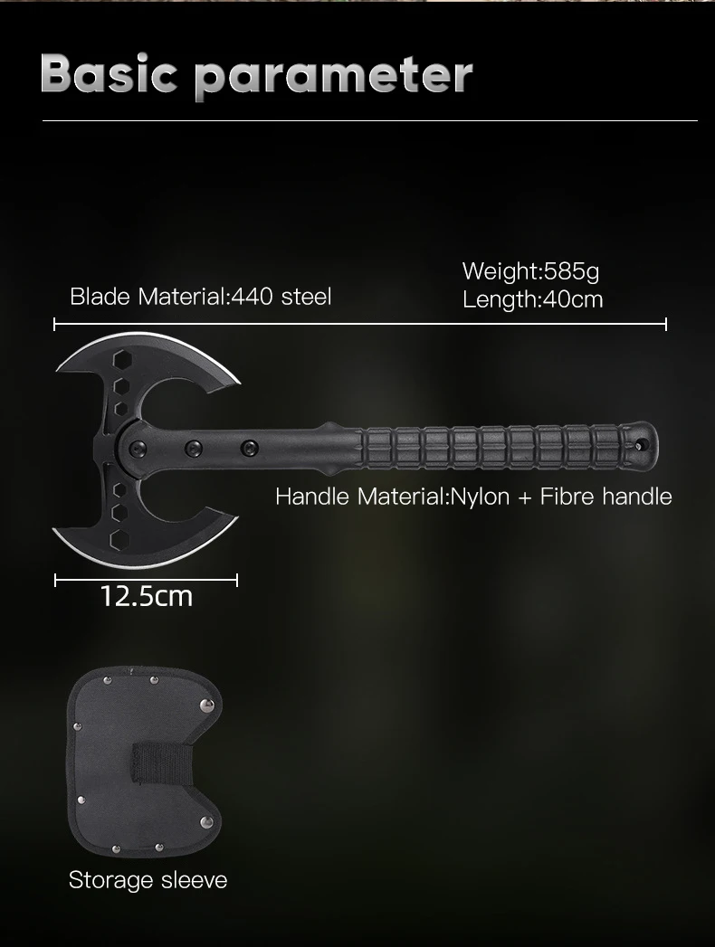 Double Bladed Survival Axe Multifunctional Tactical Tool_voghion.com