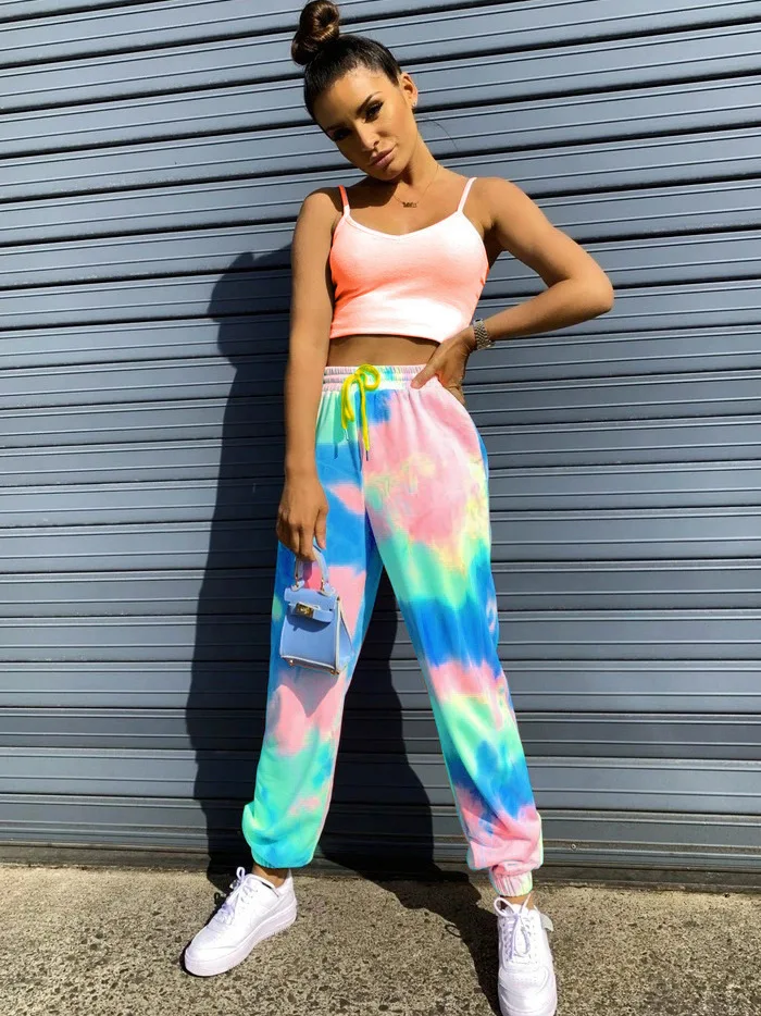 neon tie dye joggers