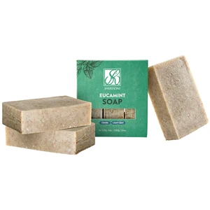 OEM/ODM Natural Vegan Eucamint Bath Bar Soap Moisturizing Refreshing Cleansing Whitening Bleaching Oil Control Mint Body Wash