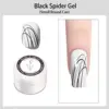 Lata pequeña blanca con adhesivo negro cepillado.