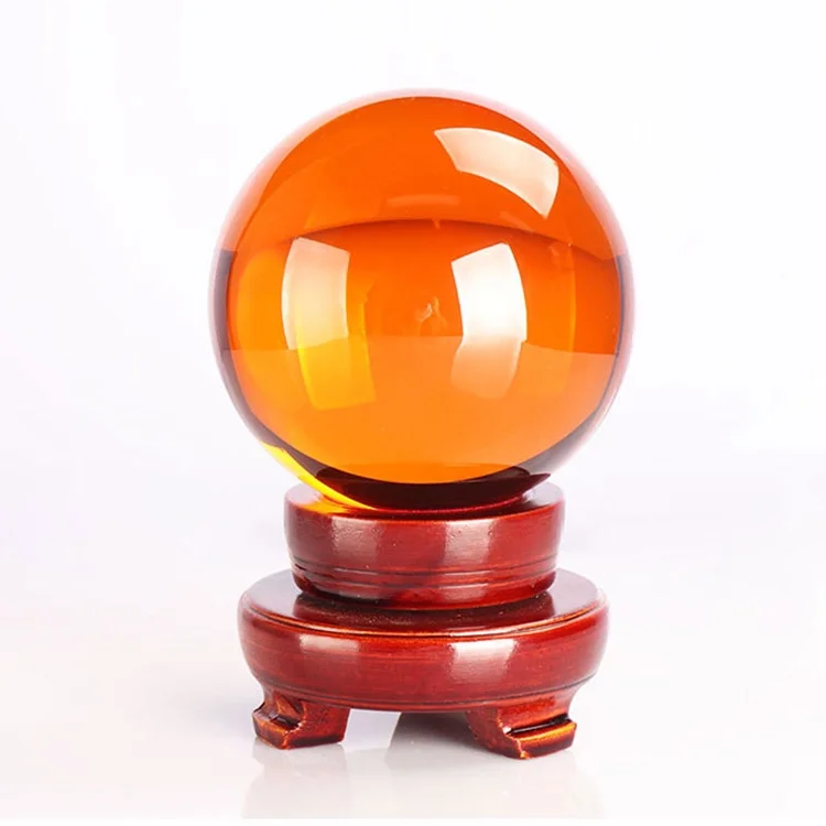 High quality Dia 100mm Amber Colorful Antique Crystal Ball Souvenir for home