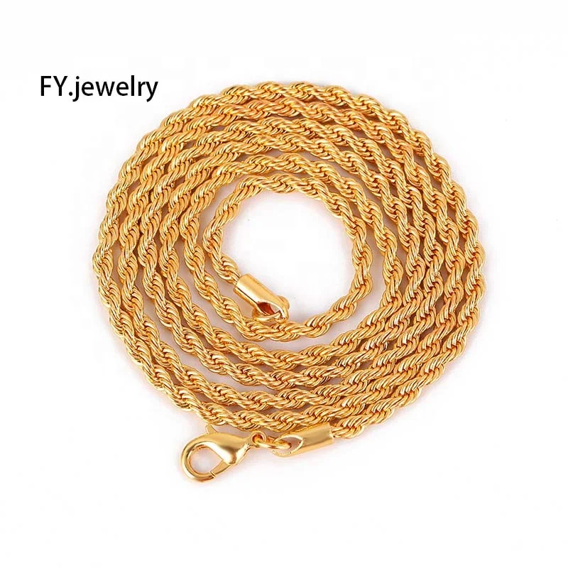 Hiphop 3mm Stainless Steel Rope Chain 