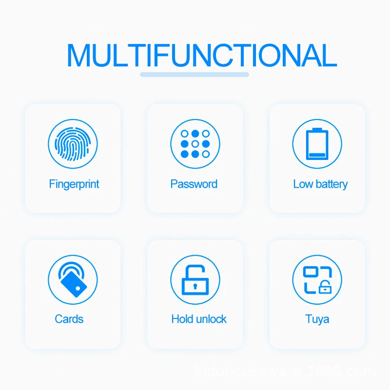 High Security Fingerprint Door Handle Intelligent Lock Keyless Smart