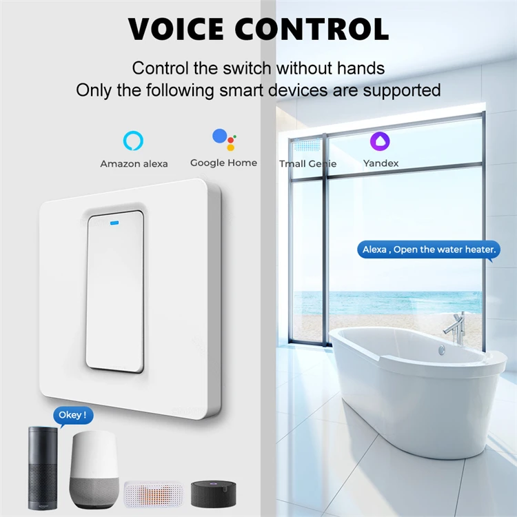 Tuya Wifi 20a Smart Water Heater Switch For Smart Life App Wall Switch Timing Button Switch