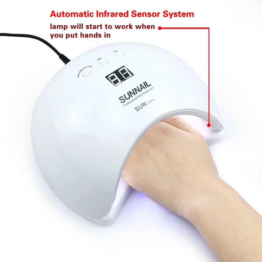 SUN X1 Plus 48W UV Light LED Nail Dryer UV LED Gel Nail Lamp Arched Shaped Lamps Nail Art Perfect Thumb Drying Solution