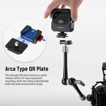 NEEWER 11" Magic Arm Camera Mount with Quick Release Plate & Dual 360 Degree Ball Heads  Aluminum Articulating Arm for DSLR detail image