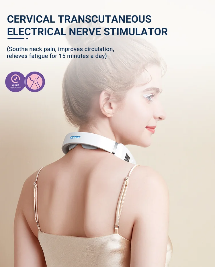 U Shape Remote Control Mini Electric Wireless Portable Pulse Vibrating Smart Neck Cervical Massager