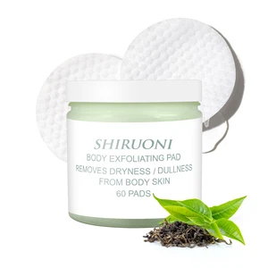 Private Label Herbal Natural Green Tea Vitamin B Brightening Body Peeling Pad Gentle Deep Hydration Exfoliator Pad